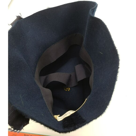 Vintage Borsalino Antica Casa Navy Faux Fur Bucket Hat With Ribbon Bow main image 8